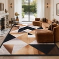 thumbnail image 3 of Toyoso 8x10 Large Geometric Area Rug, Brown and Grey Abstract Rug, 0.25 inch Durable Machine Washable Non-Slip Indoor Floor Carpet for Dining Room and Large Space, Pet Friendly Rug, 3 of 8