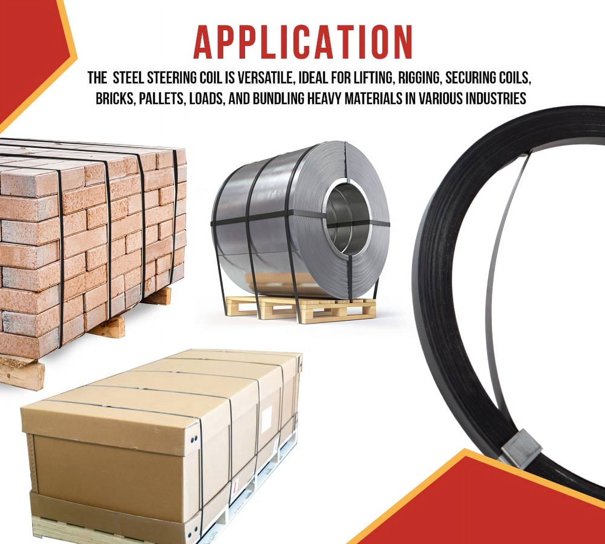 Amylove 304 Stainless Steel Strapping Band Coil - 100ft X 0.75" X 0.03", In Plastic Dispenser Case