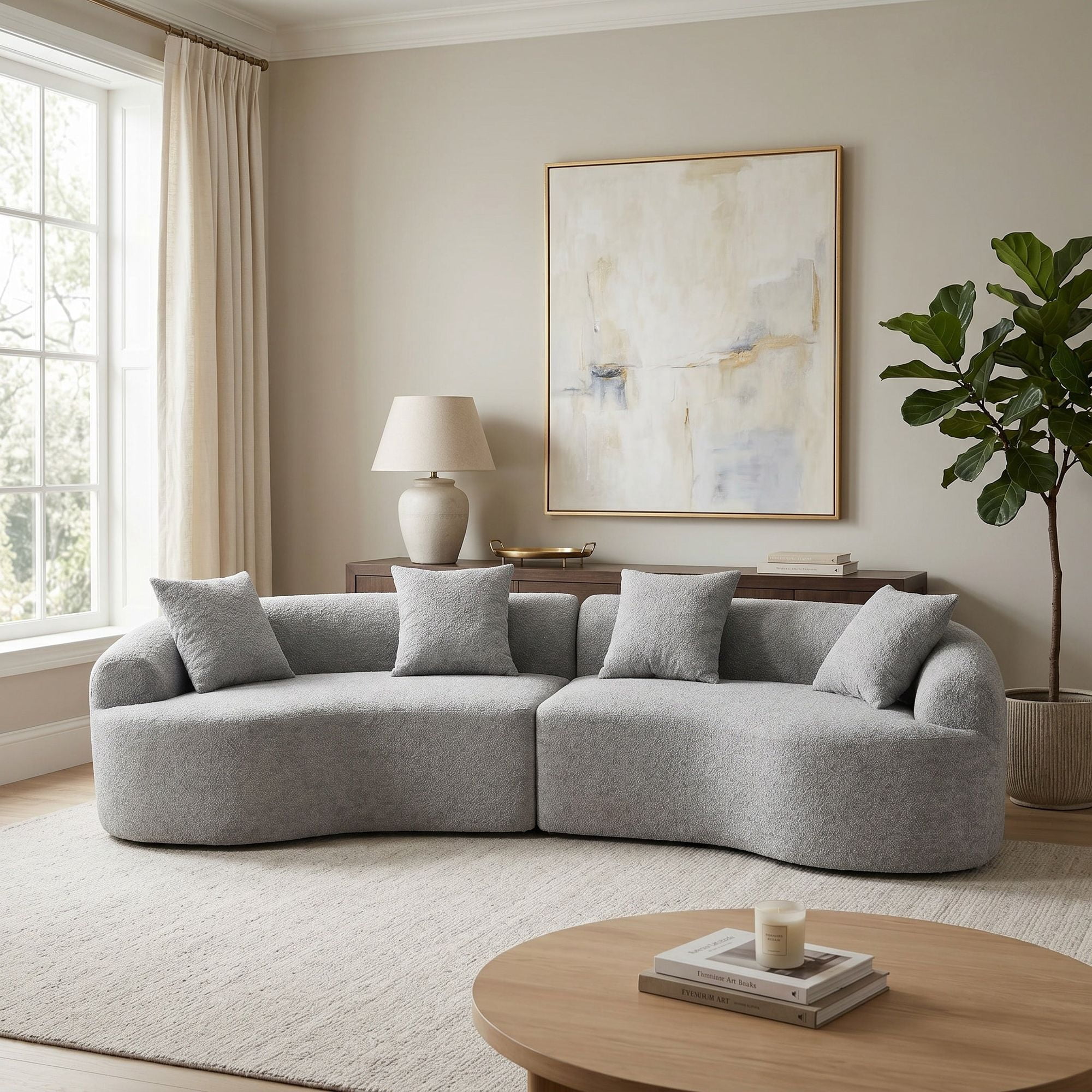 Sailvan 110" Boneless Modular Sectional, Chenille Sleeper Couch for Living Room Apartment