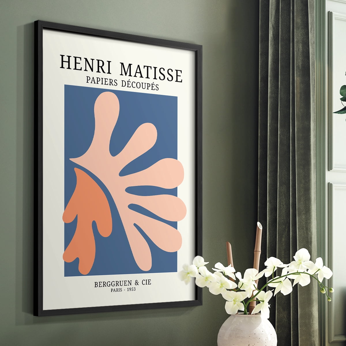 Matisse CDVII in Black Solid Wood Framed Print No Nail Hanging