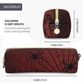 thumbnail image 3 of Rateoe Spiders On A Web Print Leather Pencil Case with Smooth Zipper, Compact Storage for Writing Tools & Art Supplies, 8.26" x 1.96" x 2.16", 3 of 7