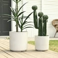 thumbnail image 3 of LuxenHome 2-Piece Moon Stone Round Plastic Planters Set, 3 of 6