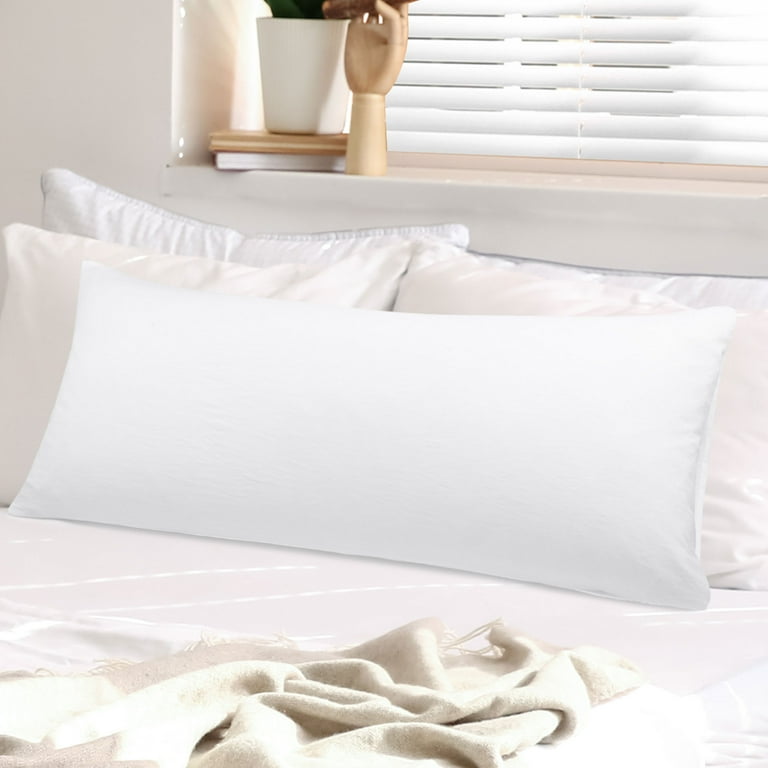 PiccoCasa Washed Microfiber Body Pillowcases Soft Envelope White