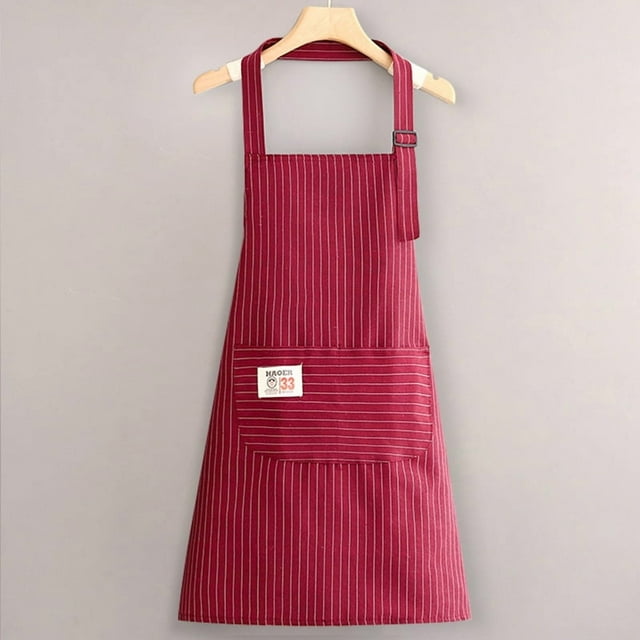 Kitchen Cooking Aprons, Adjustable Bib Apron with 2 Pockets, Unisex Adjustable Neck Strap Chef Aprons, Chef Cooking Kitchen Restaurant Aprons for Women Men, 1 Pcs, 59.06 Inches(Wine)