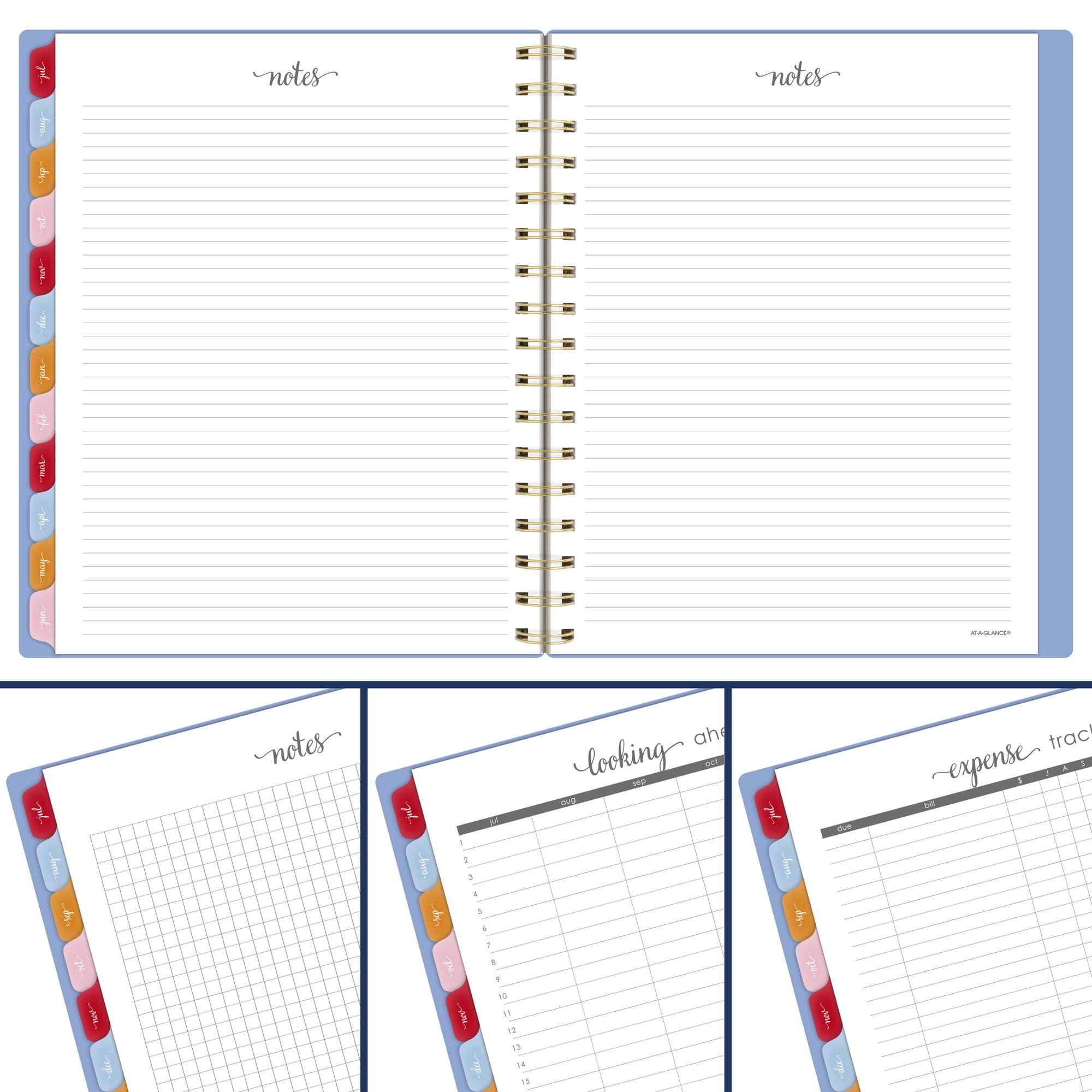 AT-A-GLANCE Harmony Academic 2026-2027 Weekly Monthly Planner Blue Aura Medium 7