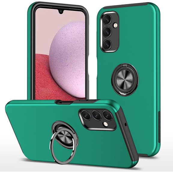 Case for Galaxy S24 FE,Military Grade Protection [Built-in Kickstand] [Magnetic Car Holder] Dual-Layer Heavy Duty Shockproof Phone Case for Samsung Galaxy S24 FE 5G,2024 (Deep Green)