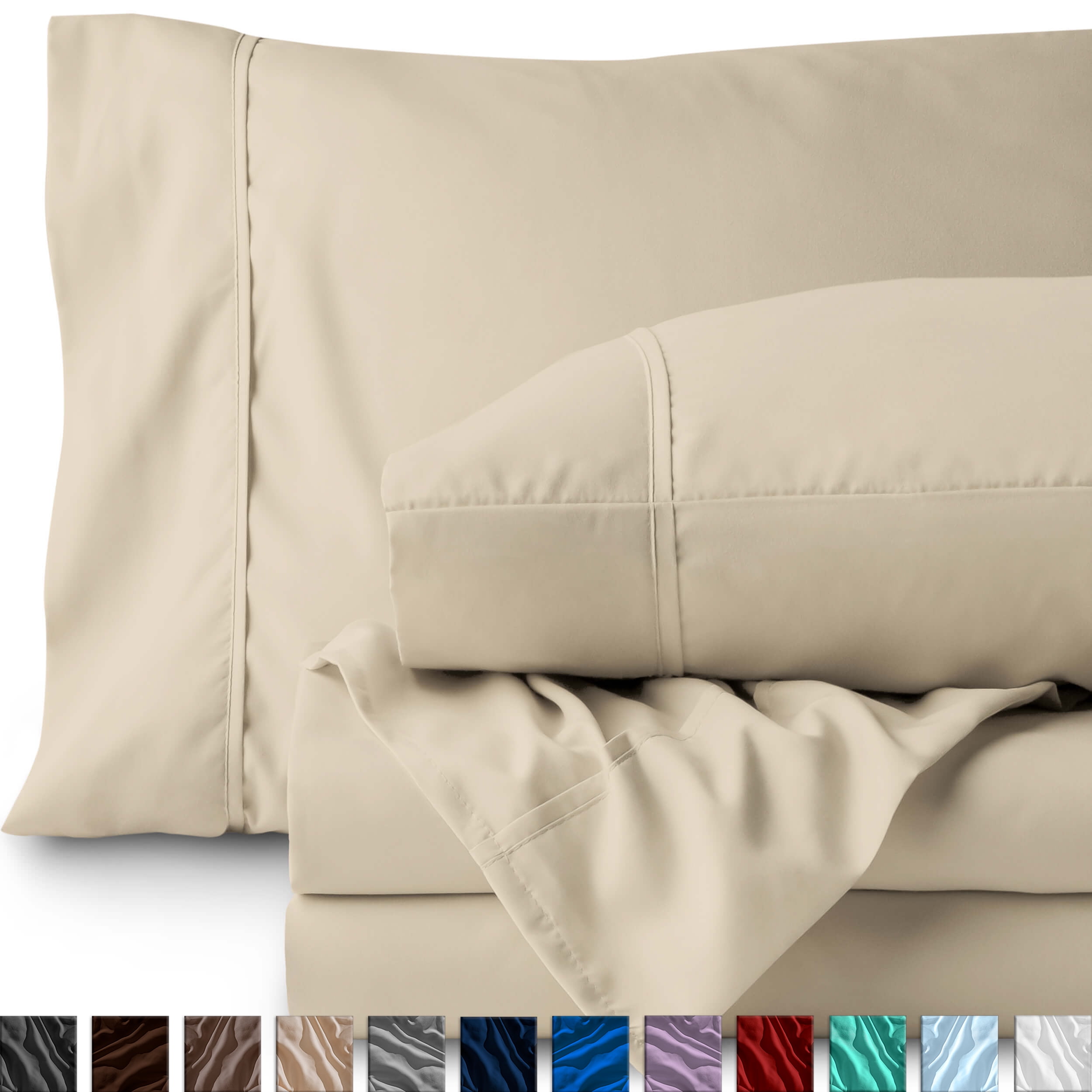 Premium 1800 UltraSoft Microfiber Collection Sheet Set Double Brushed Hypoallergenic