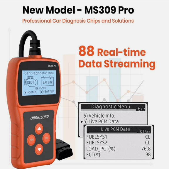 OBD2 Fault Code Reader for Cars Check Engine Light Vehicle Diagnostic Scan Tool