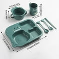 thumbnail image 2 of Clearance Tableware under $5 4Pcs/Set Wheat Kids Dinnerware Set Children Dishes Food Plate Spoon Fork Set Dishware Tableware Dishwasher Kids Mealtime, 2 of 2