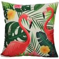 thumbnail image 2 of Funda de almohada de flamenco para decoración interior y exterior, materiales de lino y algodón con estampado de pájaros realistas con cremallera invisible para una fácil inserción, se vende solo, 2 of 5