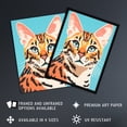 thumbnail image 2 of Bengal Cat Bold Vibrant Flat Style Screen Print Risograph Artwork Spot Block Colour Duotone Retro Riso Interior Design Unframed Wall Art Print Poster Home Decor Premium, 2 of 5