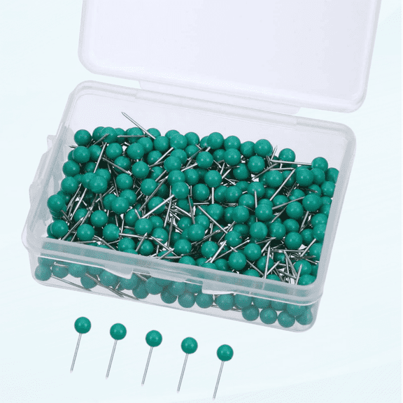 500 Pack Map Push Pins Map Tacks Small Size (Green, 1/8 Inch)
