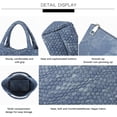 thumbnail image 5 of Bolso tejido para mujer, bolso de mano de cuero vegano, bolso grande de viaje de playa de verano y bolso de hombro retro hecho a mano, 5 of 5