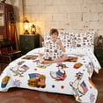 thumbnail image 3 of Manfei Funny US Flag Duck Twin Bedding, Fast Food Bedding Comforter Set, Red White Blue, Polka Dots Reversible 7 Pieces, 3 of 6