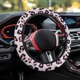 thumbnail image 4 of Yuyamidu Pink Leopard Print Car Steering Wheel Cover for Women Girls Winter Auto Wrap Cover for Cars Sedans Flannel Vehicle Steering Wheel Protective Accessories, 4 of 7