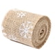 thumbnail image 2 of Cinta de arpillera con copos de nieve de lino para manualidades y decoración de fiestas, 5 cm de ancho, crea un encanto navideño único, 2 of 8