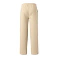 thumbnail image 4 of Men's Wide Leg Sweatpants Baggy Casual Drawstring Waist Joggers Lounge Sweat Pants with Pockets Beige 3XL, 4 of 5