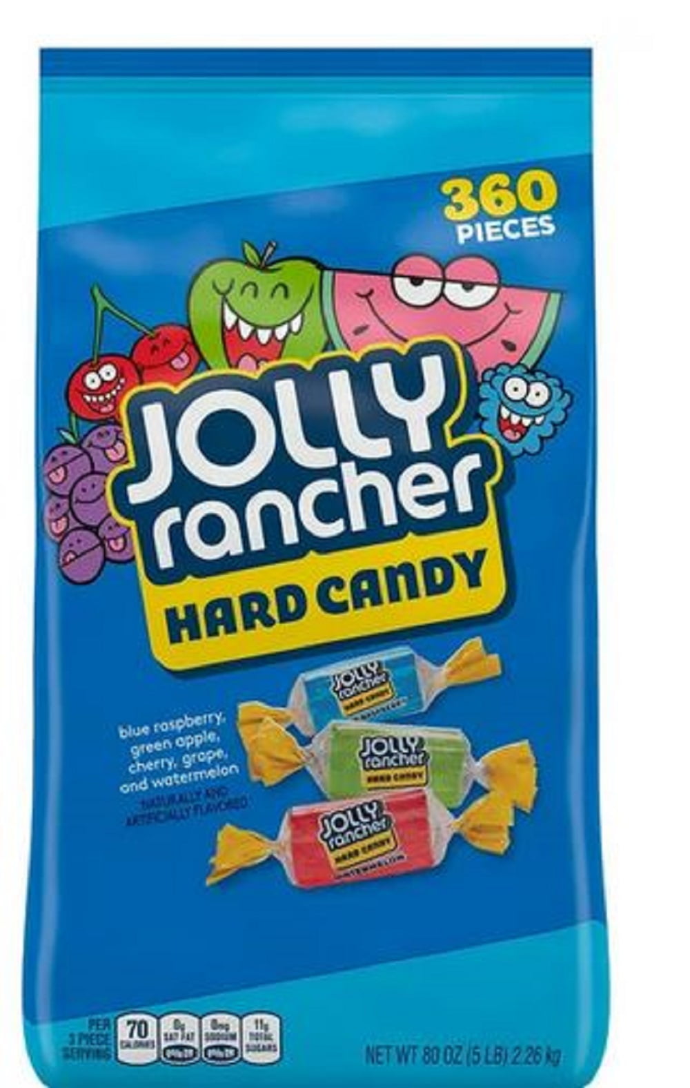 Jolly Rancher Hard Candy, Variety Pack,  360 Count 5 Pound Bag