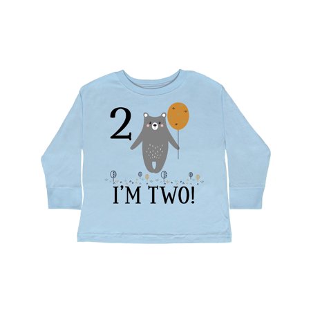

Inktastic 2nd Birthday Woodland Bear 2 Year Old Gift Toddler Boy or Toddler Girl Long Sleeve T-Shirt