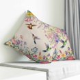 thumbnail image 3 of Watercolor Flowers Pillow Covers 24x24 Inch Decorative Throw Pillow Cover, Spring Hummingbird Butterflly Floral Beige Sofa Pillowcases Accent Cushion Case Home Decor Bedroom Living Room, 3 of 6