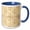 Blue/White, variant on 3drose, Christmas Pattern of Golden Yellow Snowflakes on White Background, 15oz Mug