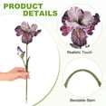 thumbnail image 2 of 1-Pack WHite Brown Artificial Iris Flowers with Flower Bud,17.7 Inch Faux Iris PU Bouquets Real Touch for Home/Wedding, 2 of 7
