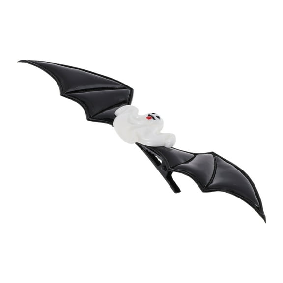 Unique Bargains 1 Pc Hair Clip Halloween Bat Wing Ghost Hair Clips for Women Black