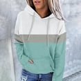 thumbnail image 3 of Zpanxa Women's Color Block Pocket Hoodie Long Sleeve Pullover Casual French Terry Loose Fit Loungewear with Drawcord, 3 of 7