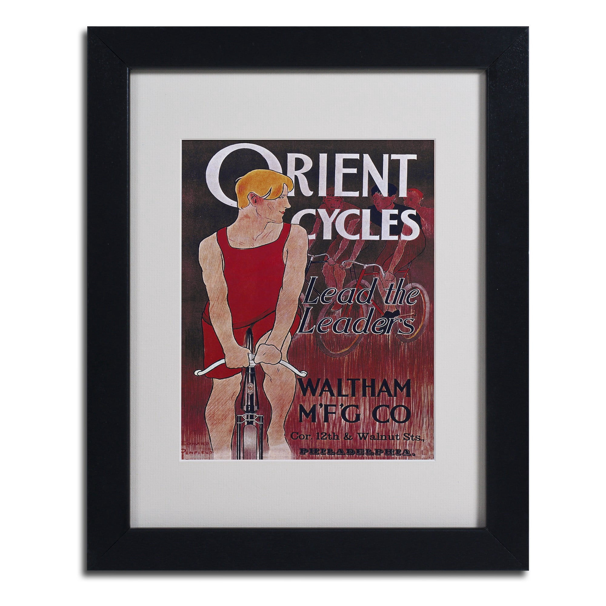 Trademark Fine Art "Bike 42" Matted Framed Art by Vintage Apple Collection, Black Frame