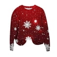 thumbnail image 4 of Yteetum Christmas Sweatshirts for Women Oversized Crewneck Xmas Graphic Pullover Hoodless Sweatshirts Womens Casual Christmas Print Loose Long Sleeve Round Neck Sweatshirts Fall Clothes Clothes, 4 of 8