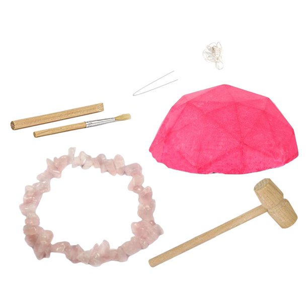 Kits de excavación de gemas para niños, piedras de juguete, actividades con minerales para niños y niñas cuarzo rosa
