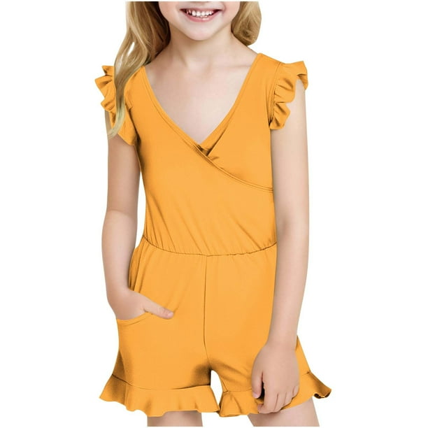 Odeerbi 7-16 Años Traje de Baño Hawaiano de Una Pieza Para Niñas Traje de Baño Hawaiano de Colores Sólidos Con Bolsillo