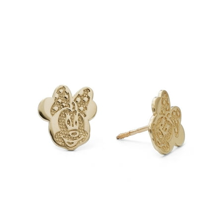 Disney 10kt Yellow Gold Minnie Mouse Stud Earrings