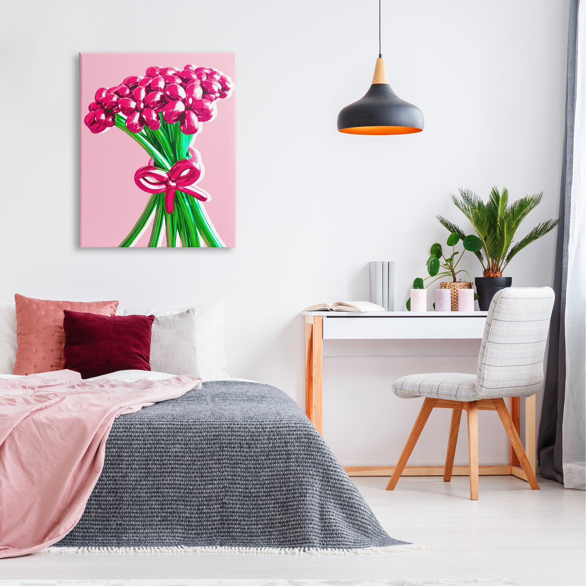 Stupell Industries Balloon Flower Bouquet Abstract Painting Gallery Wrapped Canvas Print Wall Art, 30 x 40
