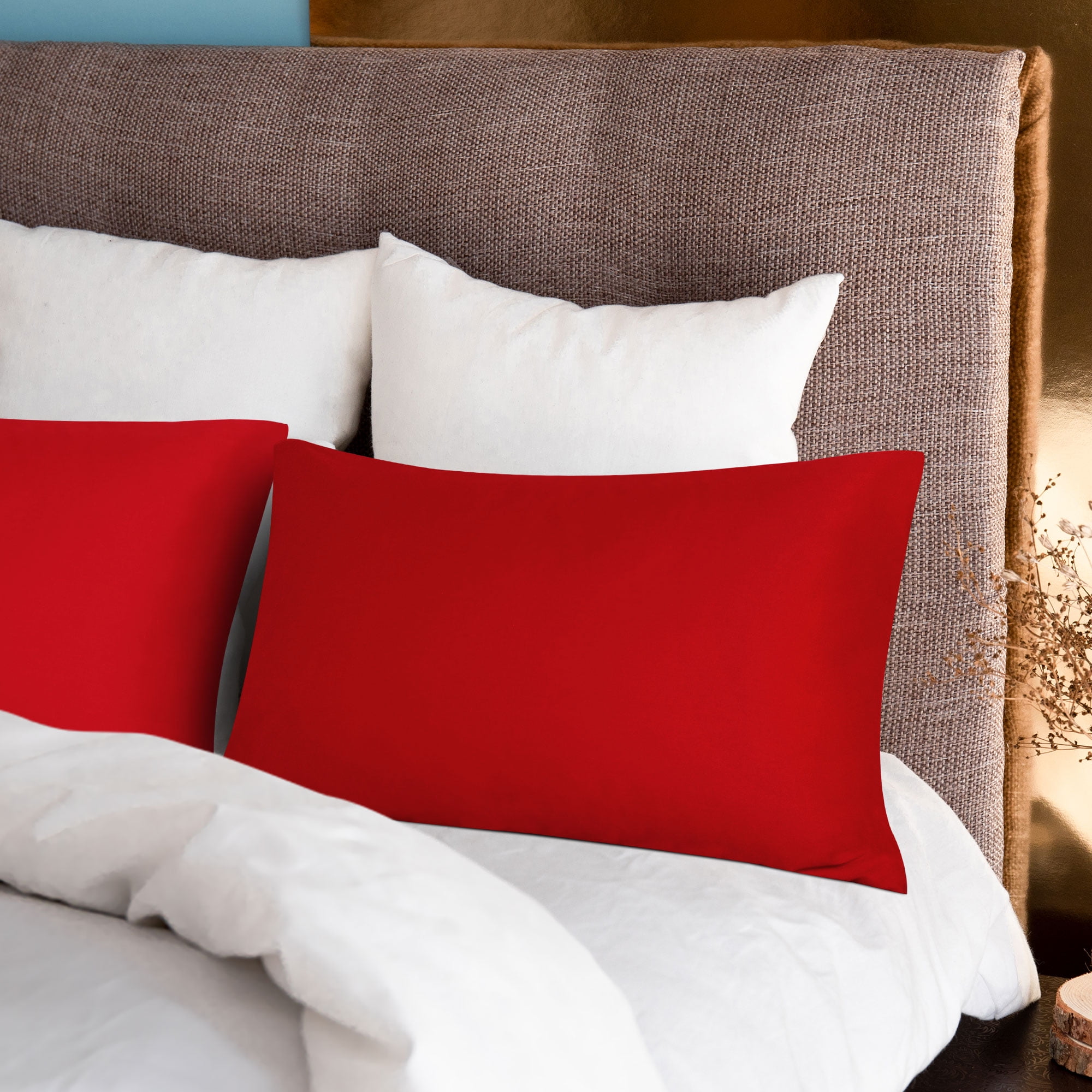 Unique Bargains 6 Piece Breathable Egyptian Cotton Pillow Case Cover Red Queen