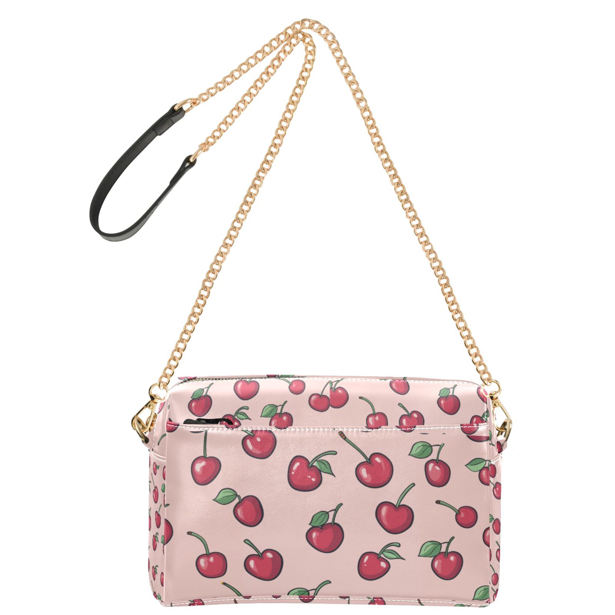 FORMRS Women Crossbody Purse with Chain Strap Vegan Leather Shoulder Handbag, Cherries Pattern
