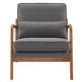 thumbnail image 6 of Zimtown Mid-Century Retro Armchair, Modern Upholstered Lounge Chair, Linen Fabric Accent Chair with Sturdy Wooden Frame Dark Gray, 6 of 12
