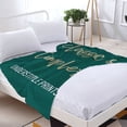thumbnail image 3 of Durable Soft & Warm Flannel Blanket - Cozy Green & Gold Design Perfect for Sofa Travel Bed or Chair - Classic & Timeless Style, 3 of 7