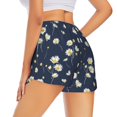 thumbnail image 3 of Xecao's Daisies Flowers for a double-layer running short for women, perfect for gym, tennis, and more, featuring a convenient pocket., 3 of 9