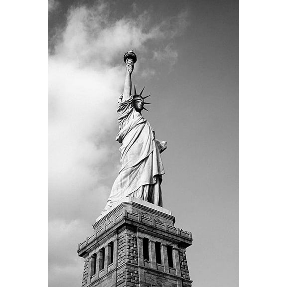 Iconic Arts Laminated 24x36 inches POSTER: Statue Liberty Monument Landmark Famous Freedom Symbol New York City America Independence