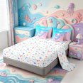 thumbnail image 3 of Manfei Rainbow Axolotl 7-Piece Twin Bedding,Watercolor Ocean Animal Bedding Comforter Set,Colorful Stars Reversible, 3 of 7