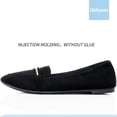 thumbnail image 2 of Mocasines Shoes Obtaom con punta puntiaguda para mujer, planos, negros, de gamuza sintética, 2 of 7