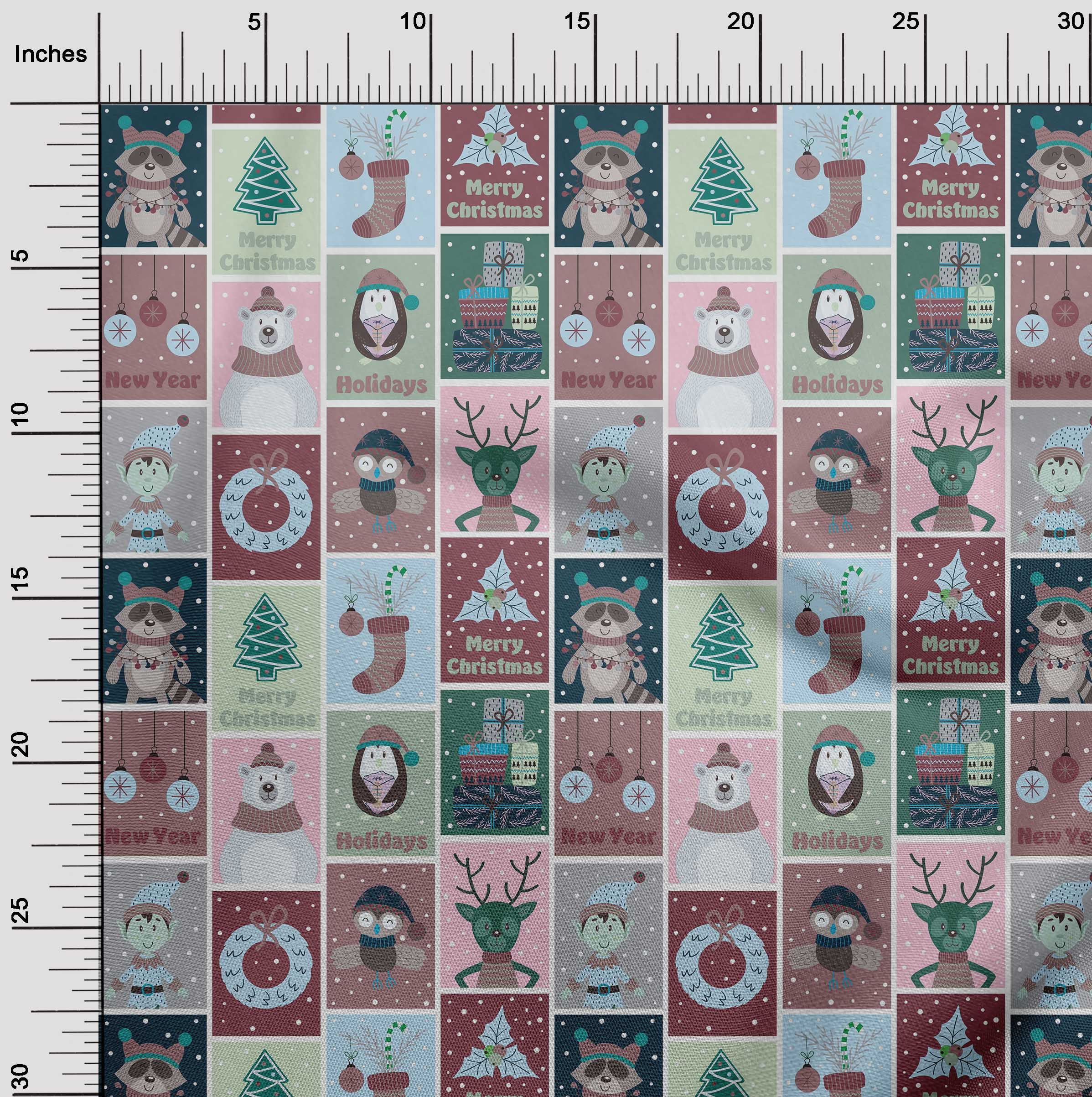 oneOone Cotton Silk Dark Rose Brown Fabric Christmas Theme Party Quilting Supplies Print Sewing Fabric By The Yard 42 Inch Wide