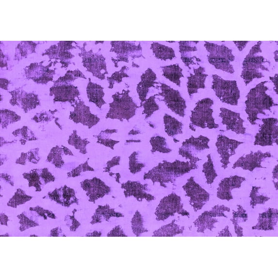 Ahgly Company Indoor Rectangle Abstract Purple Modern Area Rugs, 7' x 9'