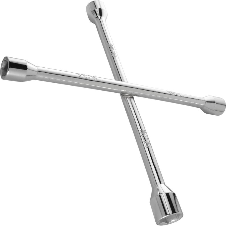 EPAuto 14 Heavy Duty Universal Lug Wrench, 4-Way Cross Wrench, Chrome