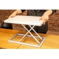 thumbnail image 4 of Rocelco 19" Portable Desk Riser - Height Adjustable Travel Standing Desk Converter - Premium Compact Sit Stand Up Laptop Rising Workstation with Carry Bag (White), 4 of 9