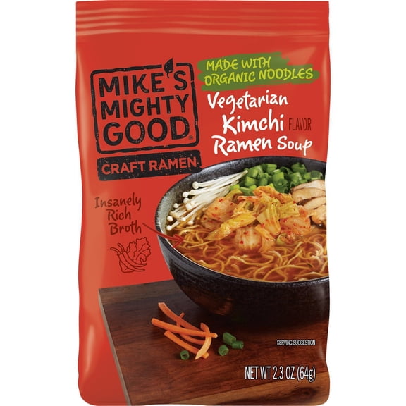 Mike'S Mighty Good Vegetarian Kimchi Ramen Soup, 2.3 Oz, Pack Of 7