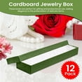 thumbnail image 3 of Novel Box 12 Pack Green Cardboard Cotton Filled Jewelry Gift Boxes 8x2x0.87 Inches with Lids, 3 of 7