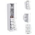 thumbnail image 4 of 68" H Bathroom Linen Cabinet, White With 4 Drawers & 3 Shelves, Freestanding Cabinet Long-term Durability And Metal Handles Construction Materials, 4 of 4