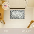 thumbnail image 3 of Maples Rugs Exeter Modern Floral Grey Washable Entryway Area Rug, 1'8 x 2'10, 3 of 7